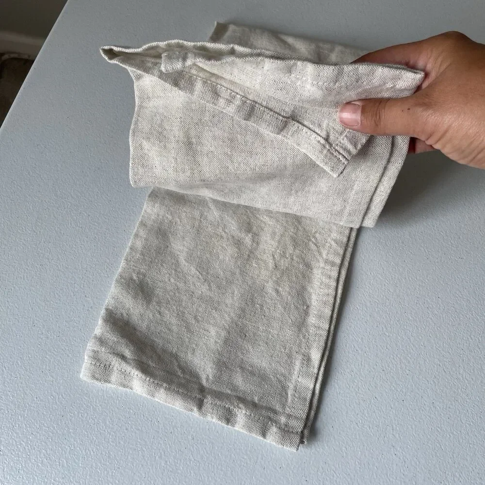 Porter Lane Home Love Poem Quote Dishcloth Kitchen Beige Cotton Linen Blend